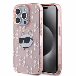 Coque iPhone 15 Pro Max - Karl Lagerfeld - IML Choupette - Rose - Rigide - TPU/PC