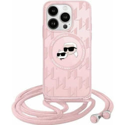 Coque Crossbody - Karl Lagerfeld - Karl & Choupette - MagSafe - Rose - iPhone 15 Pro Max
