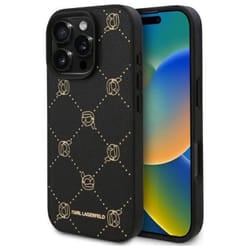 Coque Téléphone - Karl Lagerfeld - iPhone 16 Pro Max - Cuir Écologique - MagSafe - Design Géométrique