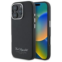 Coque Téléphone - Karl Lagerfeld - iPhone 16 Pro - Cuir Synthétique - Design Chic - Protection Optimale