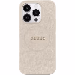 Coque rigide - Guess - GUHMP16XPGHSMME - iPhone 16 Pro Max - Beige - Anneau magnétique sans fil