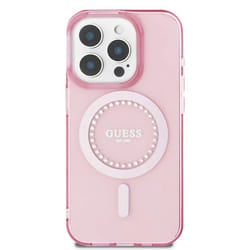 Coque pour iPhone 16 Pro - Guess IML Strass MagSafe (GUHMP16LPFTDTEP) - Rose