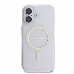 Coque pour iPhone 16 Plus MagSafe avec Cercle Pailleté Guess Transparent