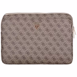 Housse Guess 4G zippée avec logo triangulaire - Housse pour ordinateur portable 14 (marron)