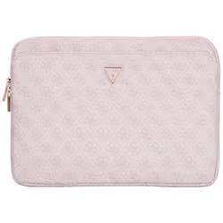 Housse Guess 4G zippée avec logo triangulaire pour ordinateur portable 14 (rose)