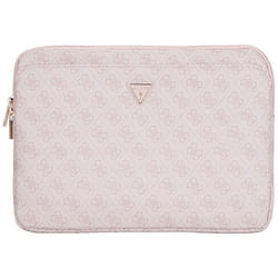Housse Guess 4G zippée avec logo triangulaire pour ordinateur portable 14 (rose)