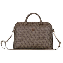 Guess 4G Zipper Pocket Triangle Logo - Sac pour ordinateur portable 15 (marron)