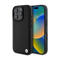 Coque Rigide Bmw Pour Iphone 16 Pro En Cuir Magsafe Estampage À Chaud 63 Pouces