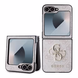 Guess PU Big 4G Metal Logo Case for Samsung Galaxy Z Flip 6 Pink - GUHCZF64GMGPI
