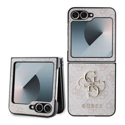 Guess PU Big 4G Metal Logo Case for Samsung Galaxy Z Flip 6 Pink - GUHCZF64GMGPI