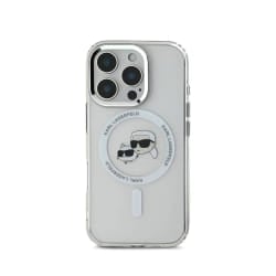 Karl Lagerfeld Coque pour iPhone 16 Pro Imprimé IML K et CH Compatible MagSafe Transparent