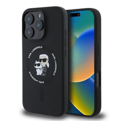 Coque - Karl Lagerfeld - iPhone 16 Pro - Silicone Liquide - MagSafe - Noir