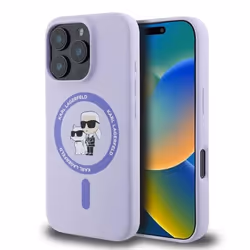 Coque - Karl Lagerfeld - iPhone 16 Pro - Silicone liquide - MagSafe - Violet