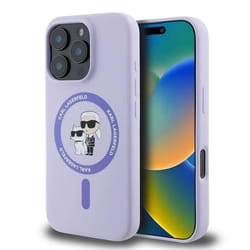 Coque - Karl Lagerfeld - iPhone 16 Pro - Silicone liquide - MagSafe - Violet