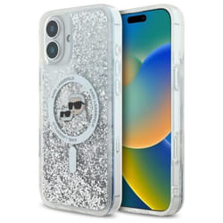Coque Téléphone - Karl Lagerfeld - iPhone 16 Plus - MagSafe - Paillettes Liquides - Protection Optimale