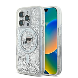 Coque téléphone - Karl Lagerfeld - iPhone 16 Pro - Transparent - Paillettes liquides - MagSafe