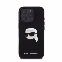 Coque pour iPhone 16 Pro Max - Karl Lagerfeld - Karl Head - Silicone Liquide - Compatible MagSafe - Noir