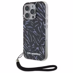 Coque Téléphone - Karl Lagerfeld - iPhone 16 Pro Max - Motif Zèbre - Cordon en Nylon - TPU/PC