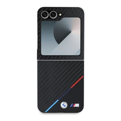 Coque - BMW - Galaxy Z Flip 6 - Tricolor Stripe - Motif Carbone - Protection Chocs et Rayures