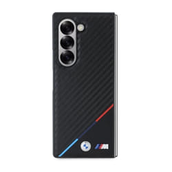 Coque Samsung pour Galaxy Z Fold 6 Modèle Tricolor Stripe au Motif Carbone BMW Carbone