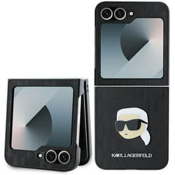 Coque de protection - Karl Lagerfeld - Samsung Galaxy Z Flip 6 - Noir - Saffiano - Monogramme