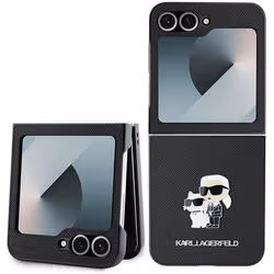 Coque de protection - Karl Lagerfeld - Galaxy Z Flip 6 - Saffiano - Noir - Détails en métal