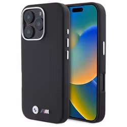 Coque - BMW - M Series - iPhone 16 Pro Max - Noir - Protection Kevlar - Logo Métal