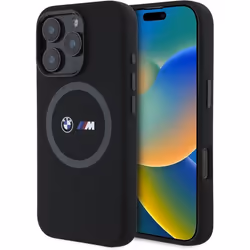 Coque en silicone - BMW - M Series - Imprimé - MagSafe - iPhone 16 Pro Max - Noir