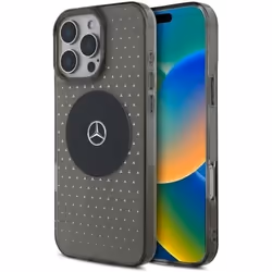 Coque rigide Mercedes MEHMP16L23HCPK motif étoile pour iPhone 16 Pro 63 Noir