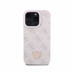 Coque pour Apple iPhone 16 Pro Max Édition 4G Strass Triangle Métallisé Guess Rose champagne
