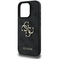 Coque Souple - GUESS - iPhone 16 Pro Max - Cuir Écologique - Logo 4G - Noir