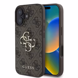 Coque pour iPhone 16 Plus - Guess Hardcase 4G Big Logo (GUHCP16M4GMGMGBR) - Marron