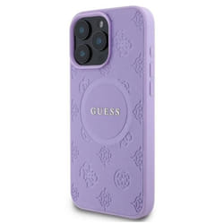 Coque - GUESS - Saffiano Peony - iPhone 16 Pro Max - Violet - MagSafe - Semi-rigide