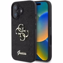 Coque - Guess - iPhone 16 - Glitter - Logo Métallique - Protection Chocs et Rayures