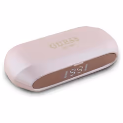 Écouteurs Bluetooth TWS + étui de chargement (rose) Logo imprimé métallique allongé Guess