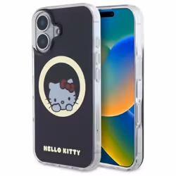 Coque Téléphone - Hello Kitty - IML Sweet Kitty - MagSafe - Noir - Compatible iPhone 16