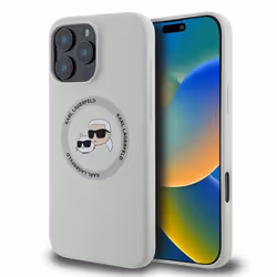 Coque Téléphone - Karl Lagerfeld - iPhone 16 Pro Max - Silicone Liquide - MagSafe - Beige