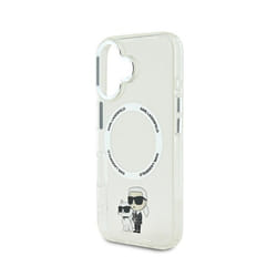 Coque pour iPhone 16 Imprimé Karl et Choupette Compatible MagSafe Karl Lagerfeld Transparent