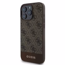 Coque telephone - bumper telephone Guess Coque pour IPHONE 16 Pro Max GUHCP16XG4GLBR (PC/TPU 4G PU Bottom Stripe) marron