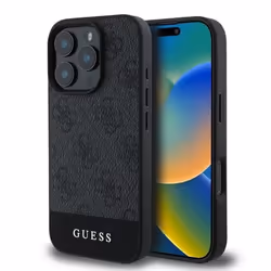 Coque - Guess - 4G Stripe - iPhone 16 Pro - Noir - Protection supérieure