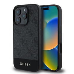 Coque - Guess - 4G Stripe - iPhone 16 Pro - Noir - Protection supérieure