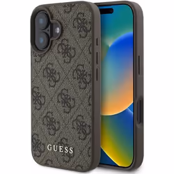 Coque pour iPhone 16 Plus - Guess Hardcase 4G Classic (GUHCP16MG4GFBR) - Marron