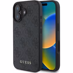 Coque pour iPhone 16 Plus - Guess Hardcase 4G Classic (GUHCP16MG4GFGR) - Noir