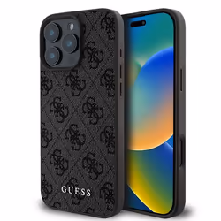 Coque pour iPhone 16 Pro Max - Guess Hardcase 4G Classic (GUHCP16XG4GFGR) - Noir