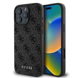 Coque pour iPhone 16 Pro Max - Guess Hardcase 4G Classic (GUHCP16XG4GFGR) - Noir