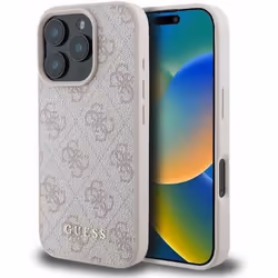 Hardcase - GUESS - 4G Classic Logo - Rose - Compatible MagSafe - iPhone 16 Pro 6.3
