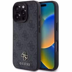 Coque pour iPhone 16 Pro - Guess Hardcase 4G Classic MagSafe (GUHMP16LP4SM4MK) - Noir