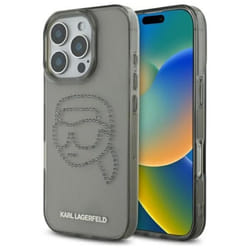 Coque Téléphone - Karl Lagerfeld - iPhone 16 Pro Max - Noir - Strass - Élégante