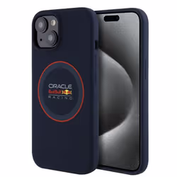 Coque pour iPhone 15 - Red Bull Racing Silicone Red Ring MagSafe (RBHMP15S24SIILVR) - Marine