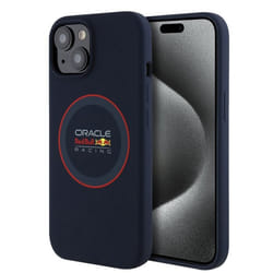 Coque pour iPhone 15 - Red Bull Racing Silicone Red Ring MagSafe (RBHMP15S24SIILVR) - Marine